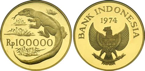 We used 14515.58 international currency exchange rate. Münze 100000 Rupiah Indonesien Gold 1974 Preis