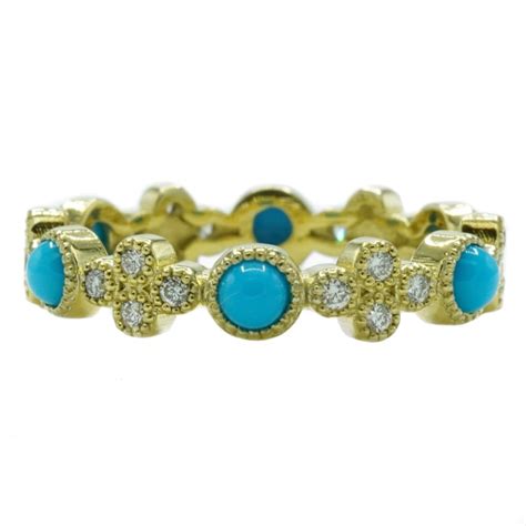 Raymond Mazza Sleeping Beauty Turquoise And Diamond Eternity Lumina