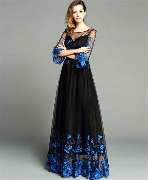 Black Embroidered Maxi Dress Lily And Co