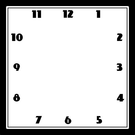 Square Square Clock Without Hands 3000x3000 Png Download