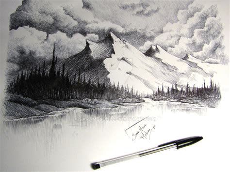Mountain Landscape Drawing Pen Painting Better Landscapes By Margaret
