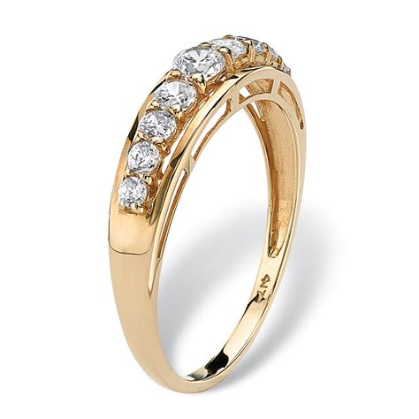 93 Tcw Round Cubic Zirconia Ring In Solid 10k Gold Palmbeach Jewelry