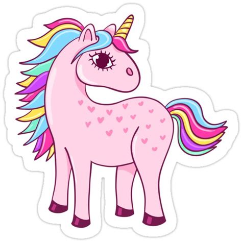 Pretty Pink Unicorn Stickers By Dv Ltd Redbubble