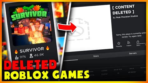 Top 15 Roblox Games That Got Deleted Youtube