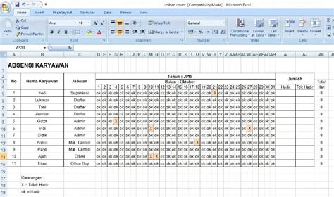 Cara Membuat Absen Harian Kerja Di Excel Wargacoid