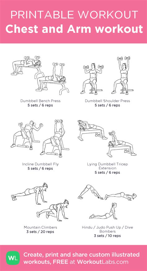 Chest And Arm Workout Chest And Arm Workout Printable Workouts Arm