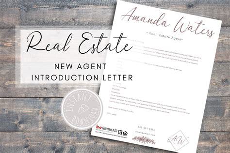Real Estate New Agent Introduction Letter Template Realtor Download