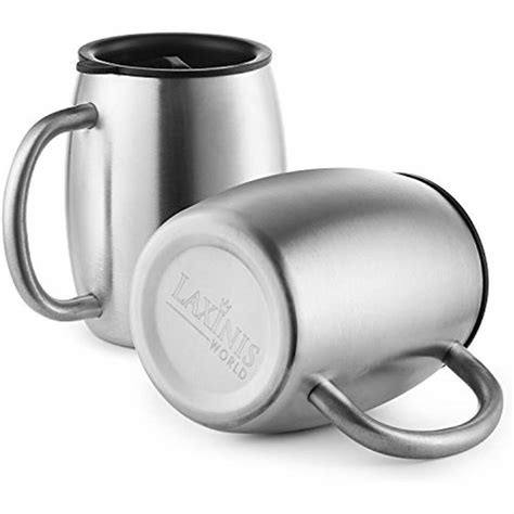Stainless Steel Coffee Mugs Spill Resistant Lids 14 Oz Double Walled Insulated Ebay