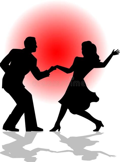 The Silhouette Of Two People Dancing Together