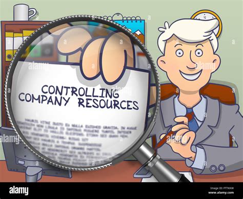 Controlling Company Resources Through Lens Doodle Design Stock Photo