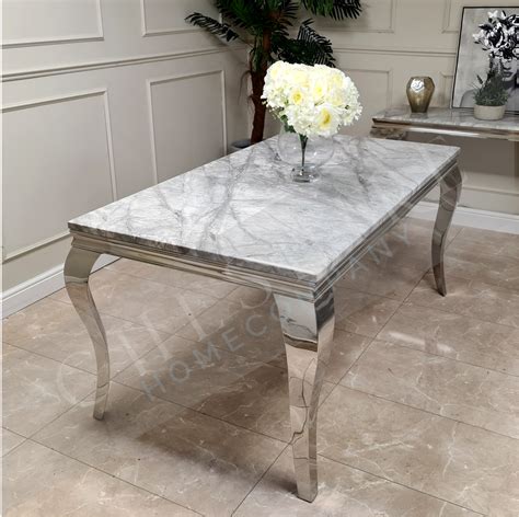 160cm Lucia Grey Marble Dining Table
