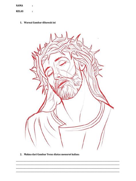Download Sketsa Gambar Yesus Sketsabaru