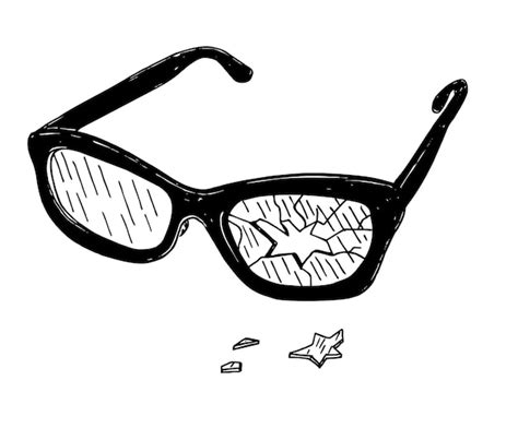 Premium Vector Glasses With Broken Glasses Sketch Graphic Icon