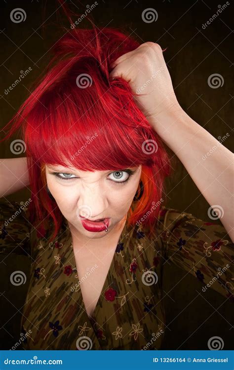 Punky Girl With Red Hair Stock Images Image 13266164