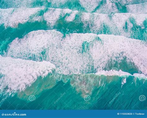 Aerial View Looking Down At Large Ocean Waves Stock Photo Image Of