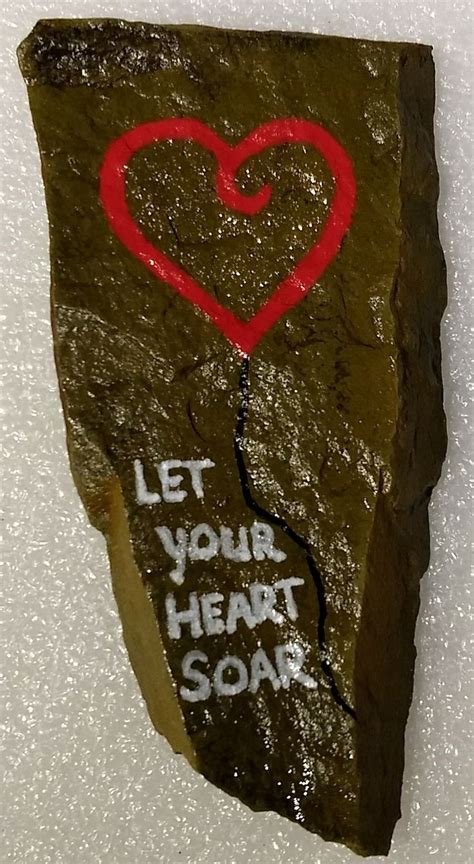 Let Your Heart Soar Heart Balloon Painted Rock Balloon Painting