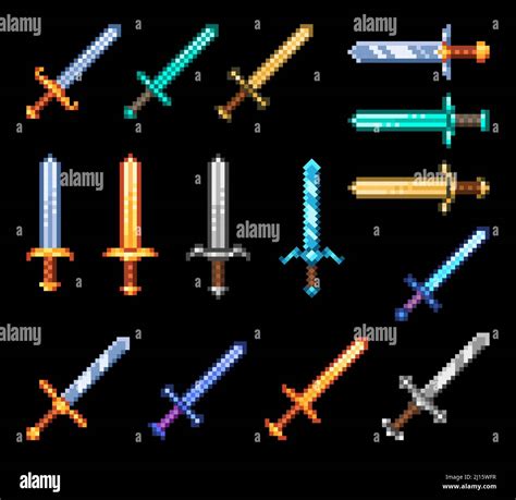 Pixel Sword Stock Vector Images Alamy