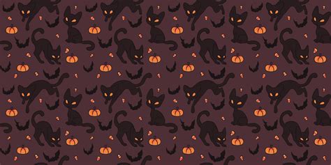 Wallpaper Halloween Black Cats Pumpkin 2000x1000 Qw703 1184770