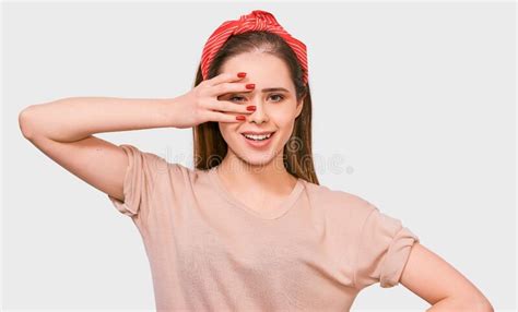 Hiding Female Stock Image Image Of Hiding Wall Fright 70689513