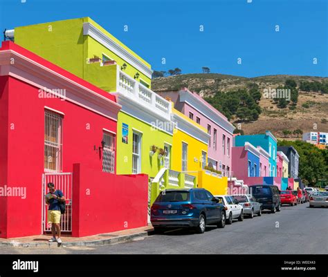 Colourful Heritage Houses On Wale Street In The Bo Kaap District Of