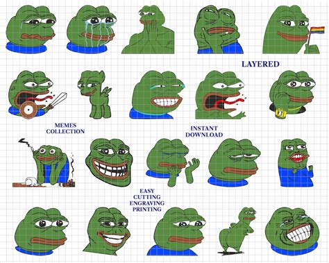 Pepe Frog Meme Svg Png Cricut File Layered Cut Design For Printing