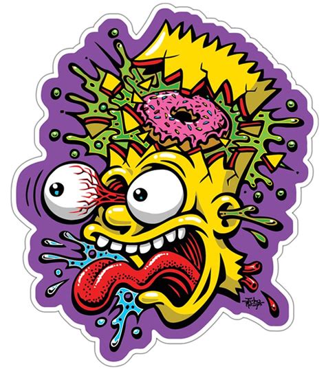 Adesivi Per Auto E Moto Bart Simpson Decomposto Bart Simpson Art