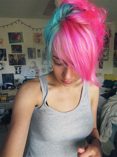 As 25 Melhores Ideias De Blue And Pink Hair No Pinterest Cabelos