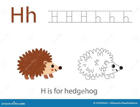 Tracing Alphabet Letters With Cute Animals Color Cute Hedgehog Trace