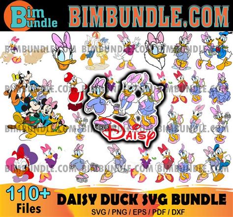 110 Disney Daisy Duck SVG Bundle Files For Cricut Silhouette Disney