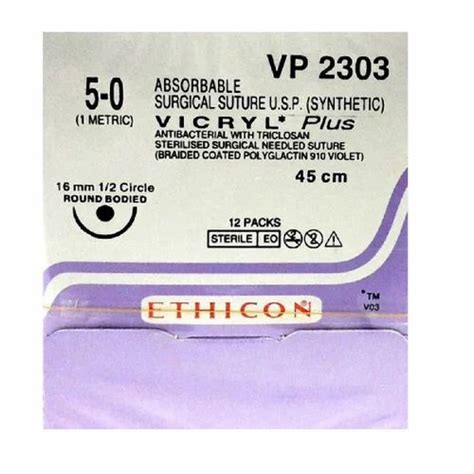 Violet Vicryl Plus Absorbable Vp 2303 Surgical Sutures Packaging Type