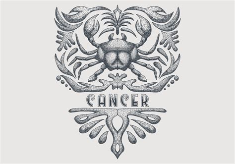 Vintage Cancer Zodiac Sign 663926 Vector Art At Vecteezy