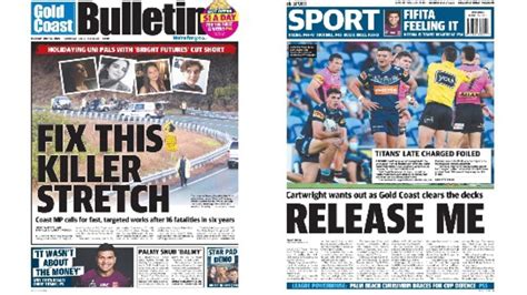 Exclusive First Look At Tomorrows Front And Back Pages Of The Bulletin Gold Coast Bulletin