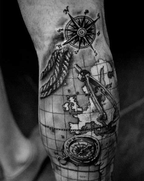 110 Best Compass Tattoo Designs Ideas And Images Compass Map Tattoo