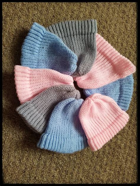 Premature Hospital Baby Knitted Hat Premie Newborn Early Etsy Uk