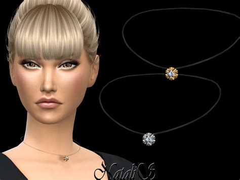 The Sims Resource Natalis6 Prong Diamond Pendant Necklace
