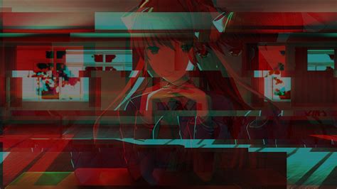 Glitched Monika Wallpaper Rddlc