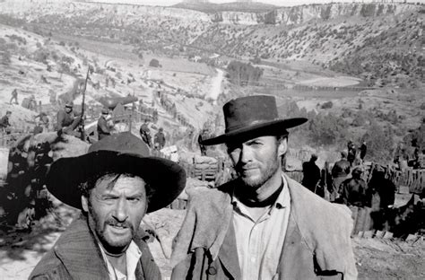 Clint Eastwood And Eli Wallach On The Set Of The Good The Bad And The