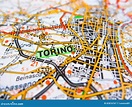 Torino City Over a Road Map ITALY Stock Image - Image of travel, italy ...