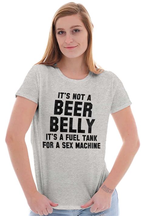 Beer Belly Fuel Tank Sex Machine Funny T Womens Short Sleeve Ladies