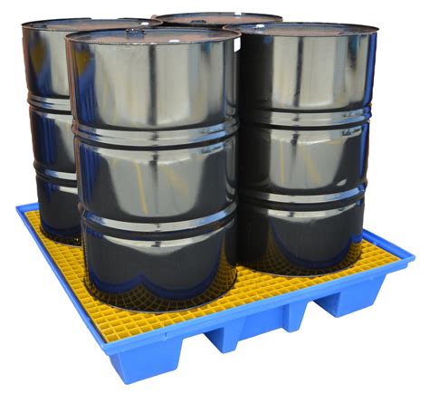 4x Drum Bunded Spill Pallet Petroleum Aviation And Mining Supplies