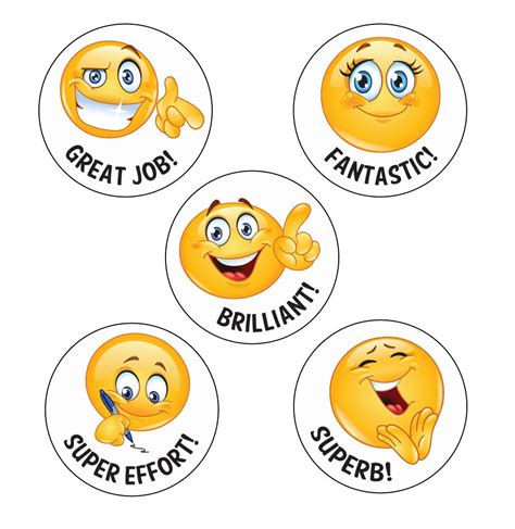 School Stickers Fantastic 125 X Fantastic Emoji Reward Stickers Super
