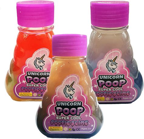 Aandn 3 Pack Shimmering Unicorn Poop Slime Fun And Flexible Silly Pretty