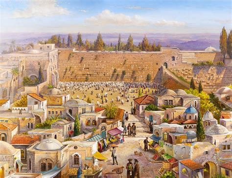 Jerusalem Painting Old Market In Jerusalem Painting Canvas Prints