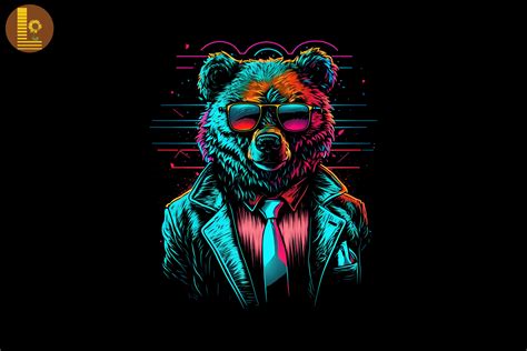 Synthwave Retro Gangster Bear 19 Graphic By Lewlew · Creative Fabrica