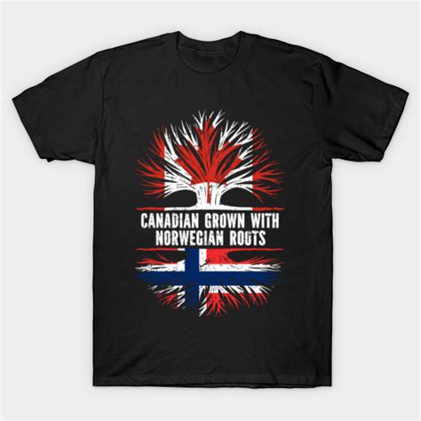 Canadian Grown With Norwegian Roots Canada Flag Canadian Grown With Norwegian Roots T Shirt