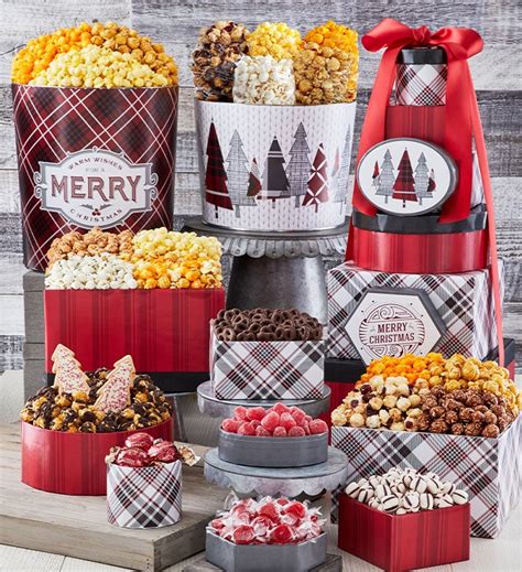 Holiday Popcorn Tins Holiday T Baskets The Popcorn Factory