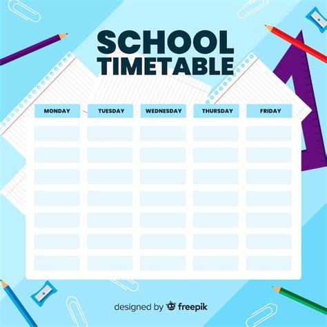 Pastel Floral Themed School Timetable Template 779