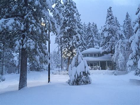 View of pine knot boulevard in big bear lake village, showing cabins, shops, and automobiles, ca.1920 :: El Nino-driven storms mean fresh snow for Big Bear Lake ...
