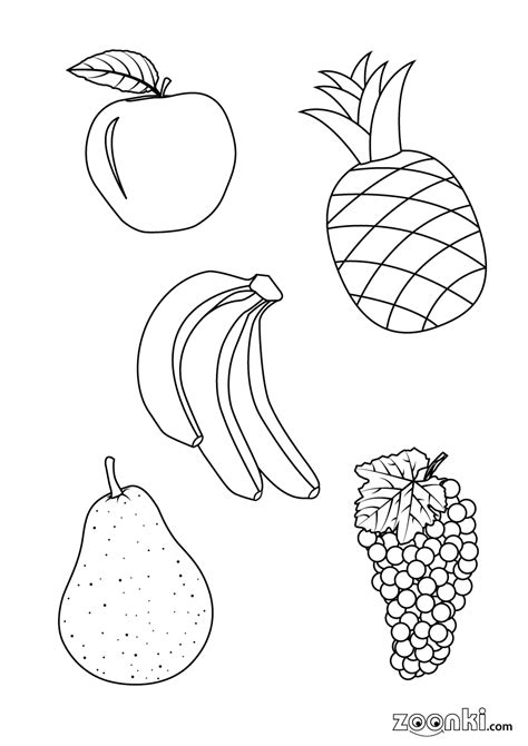 Fruit Colouring Pages Delicious Fruits