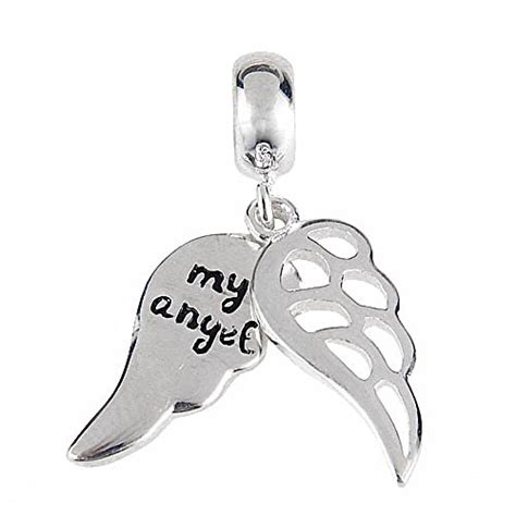 Angel Wings Charm 925 Sterling Silver My Angel Dangle Charms Bead For